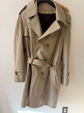Cosmopolitan Khaki Double-Breasted Trench Coat